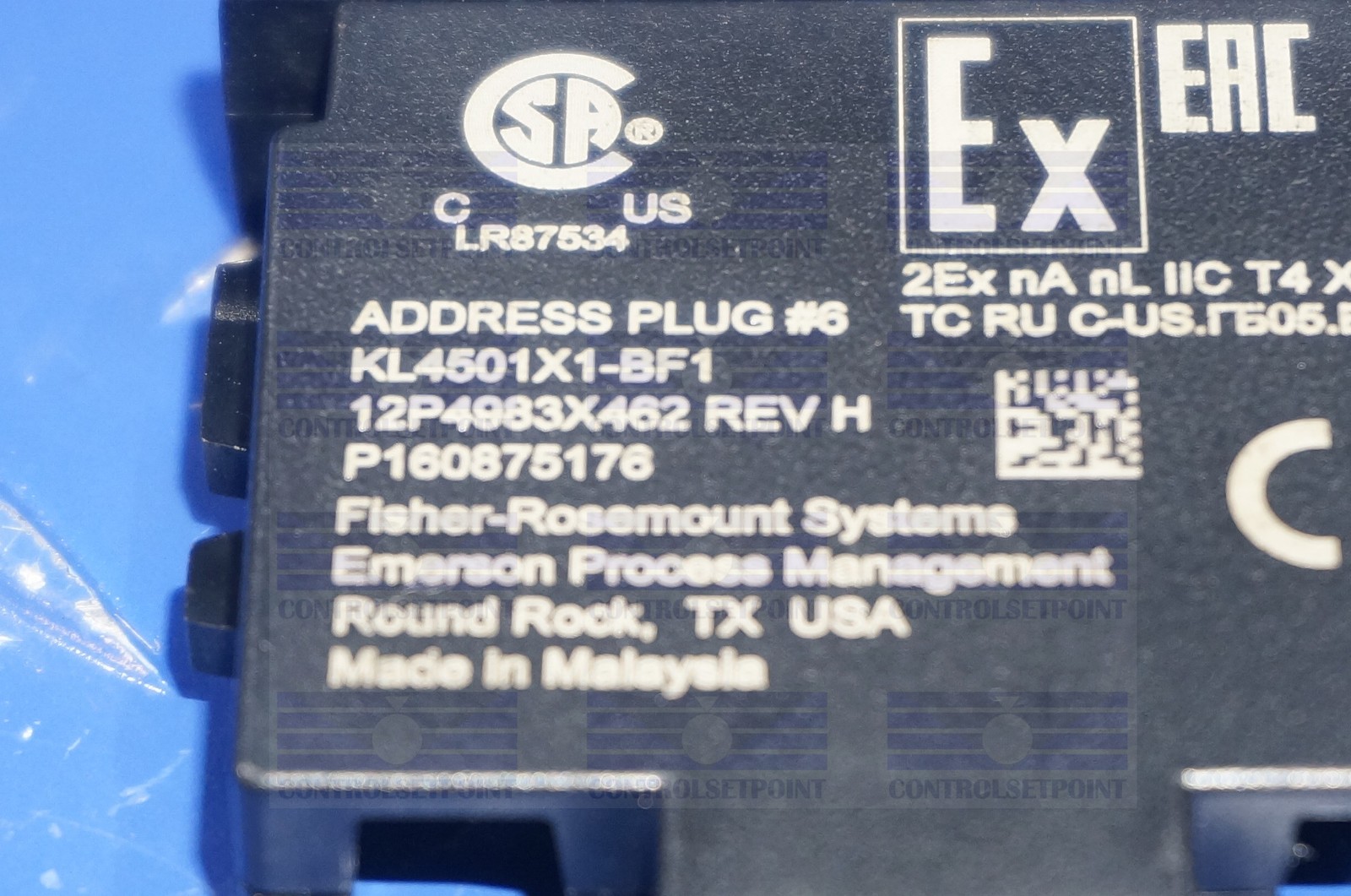 EMERSON DELTAV KL4501X1-BF1 ADDRESS PLUG #6 KL4501X1BF1 12P4983
