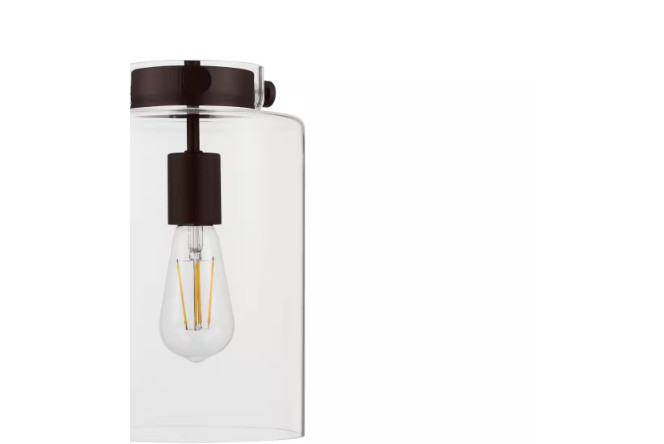 H B Mullins 6.75 in. 1-Light Oil Rubbed Bronze Mini Pendant Hanging Light