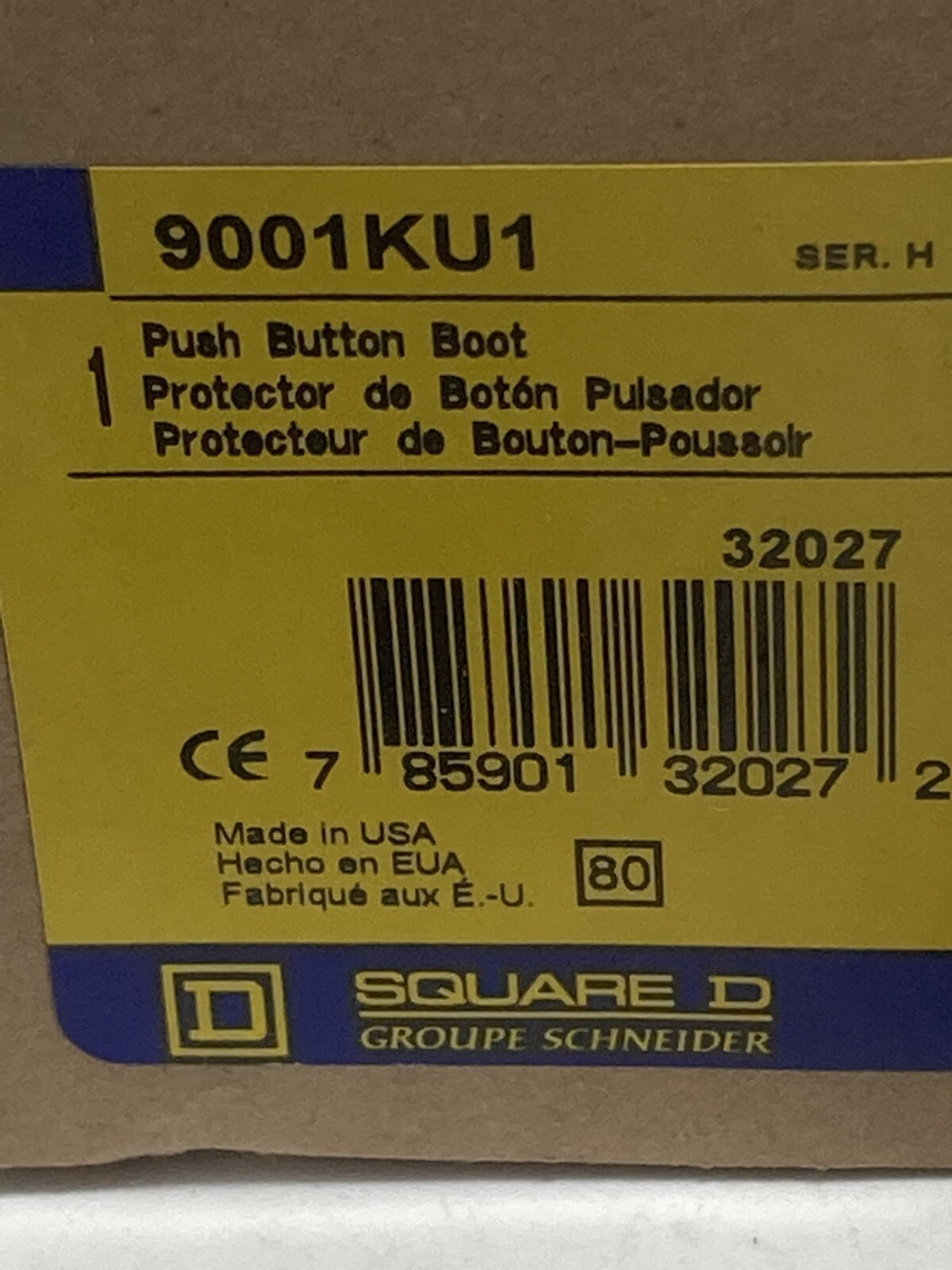 SQUARE D 9001KU1 PUSHBUTTON BOOT BLACK SERIES H NIB