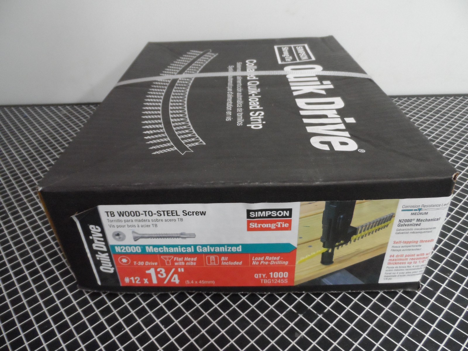 #12 x 1-3/4″ Quik Drive Strong-Drive TB WOOD-TO-STEEL Screws N2000 1,000 (26582)