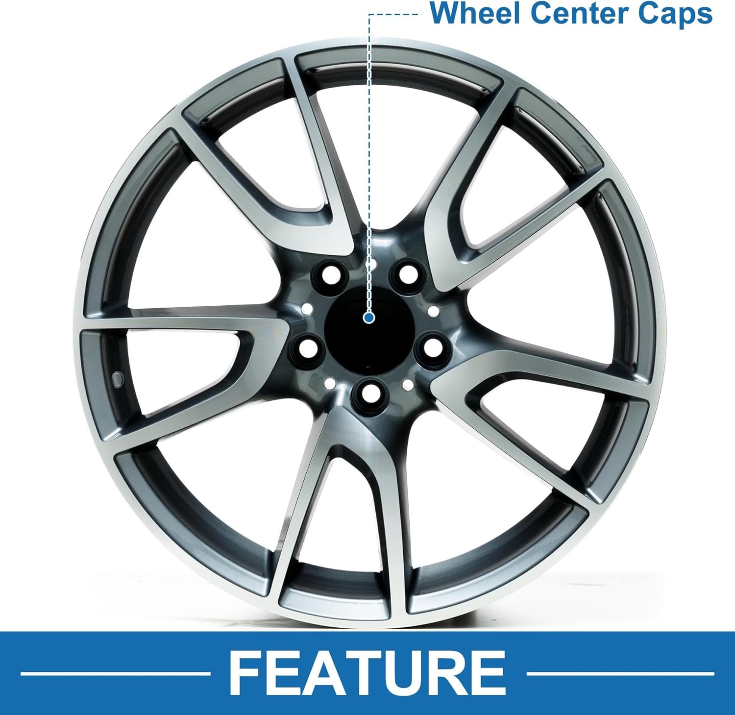 Wheel Center Caps Hub Caps Rim Center Caps OD: 70mm/2.76″ Plastic Silver Tone 1P