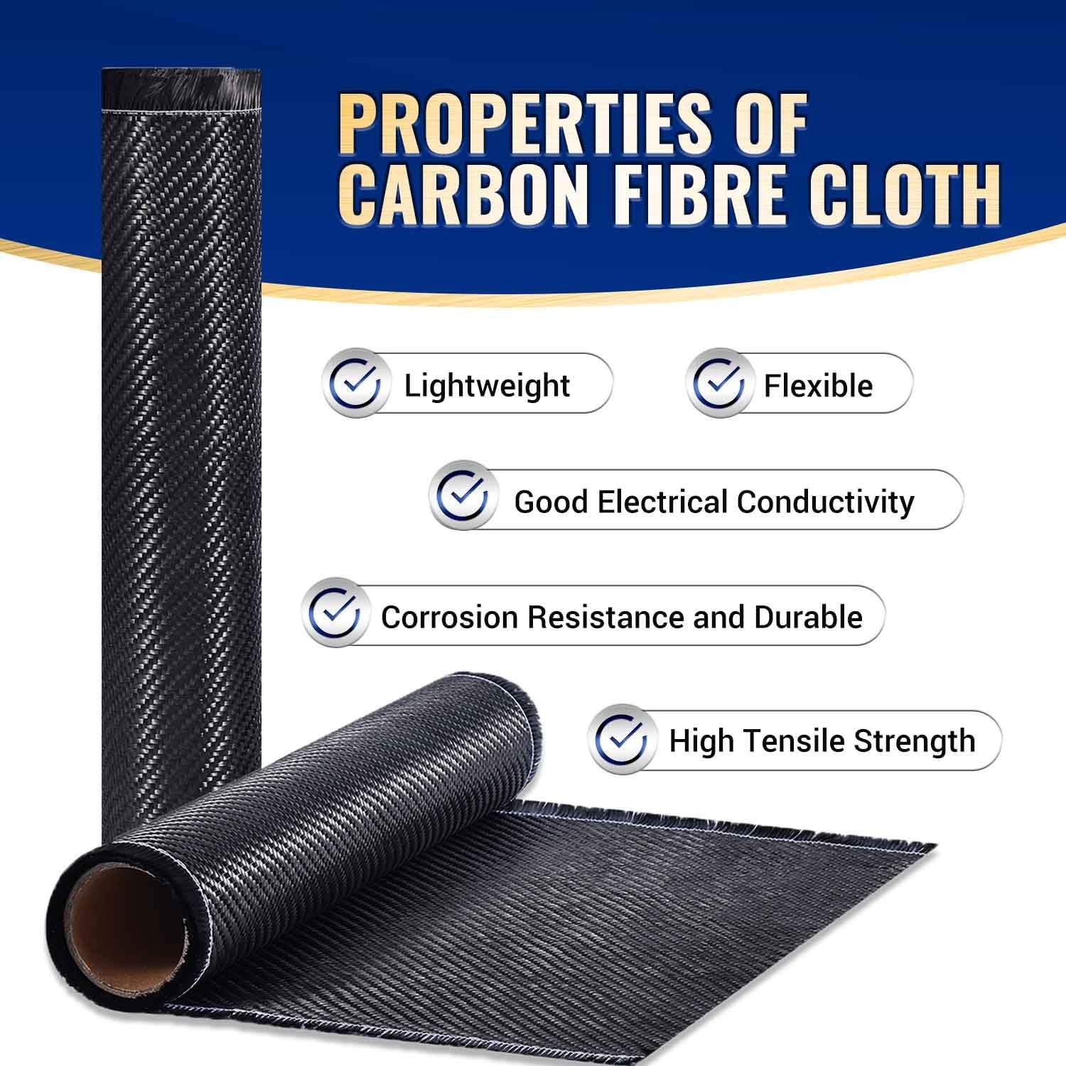 Carbon Fiber Repair Kit 5FT 12″ Cloth Roll 8OZ Resin 4OZ Hardener Fibra de