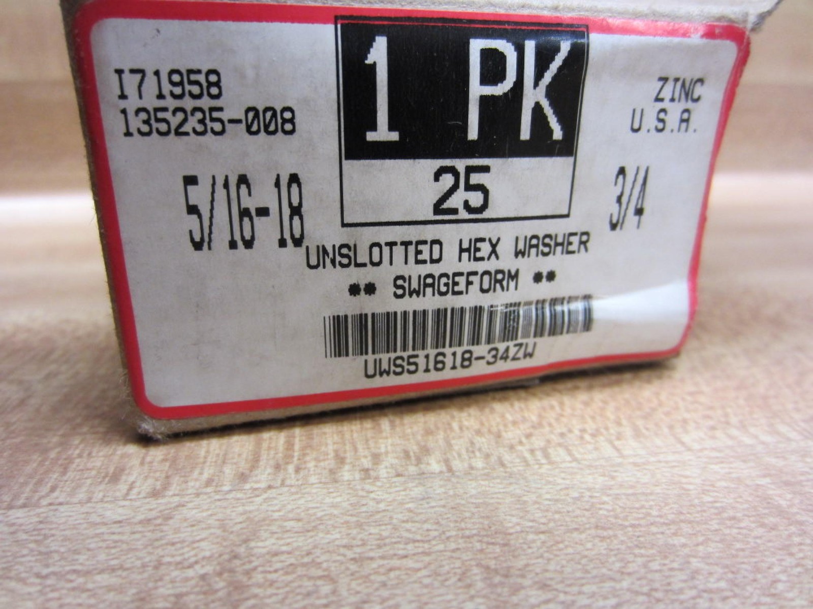 Part I71958 Unslotted Hex Washer Swageform 5/16-18 X 3/4 Pack Of 50
