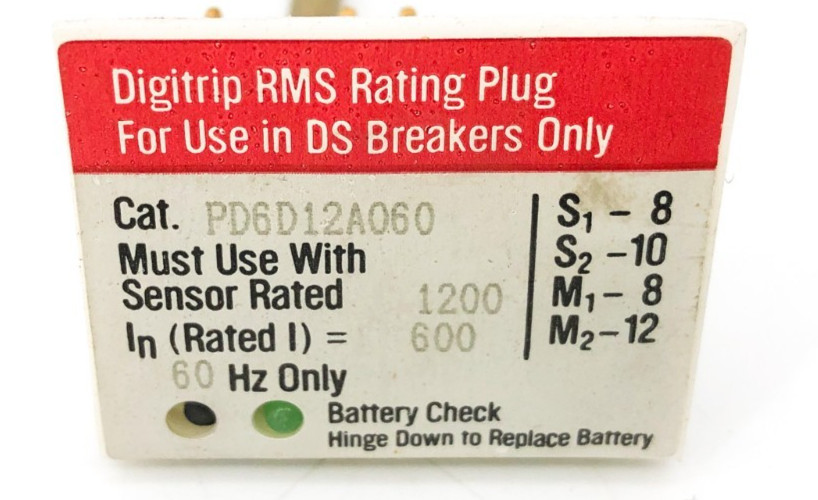 New Westinghouse PD6D12A060 Rating Plug 600A Plug Up To 1200A Type DS 30087