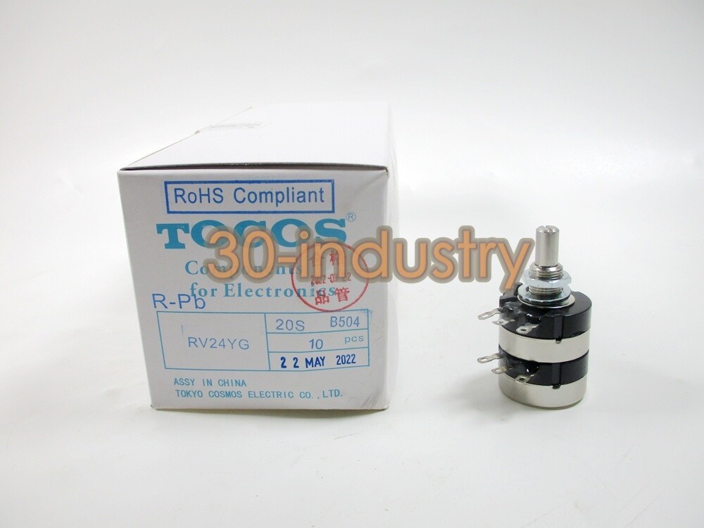 QTY:10 NEW FOR RV24YG 20S B504 500K Cosmos Tocos Dual Potentiometer 24mm