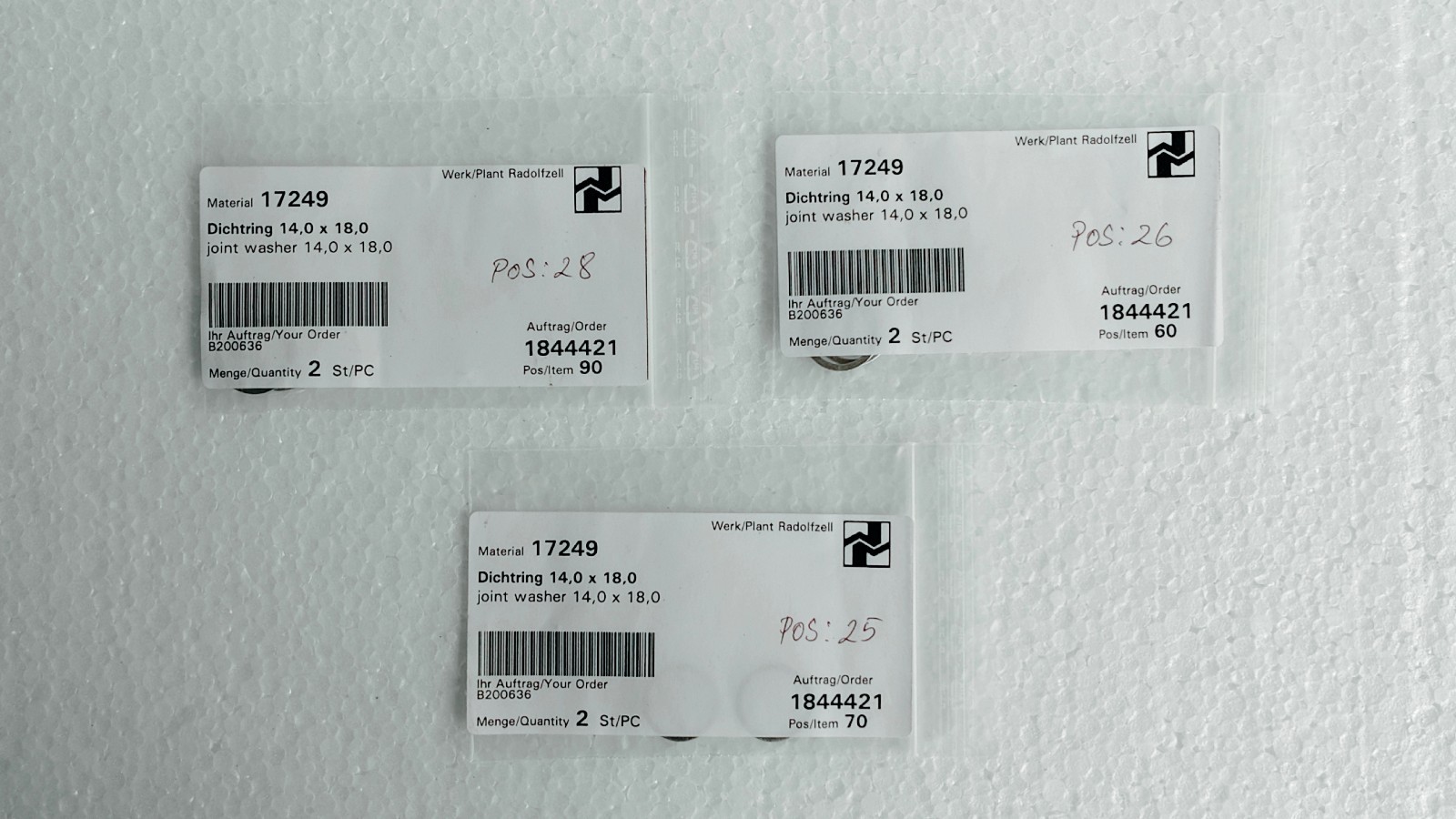 RADOLFZELL 17249 SEALING RING JOINT WASHER LOT OF 06 PCS BOILER PARTS