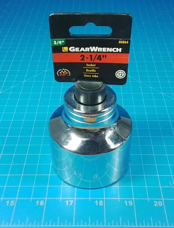 GEARWRENCH 80864 3/4″ Drive 12 Point Standard SAE Socket 2-1/4″