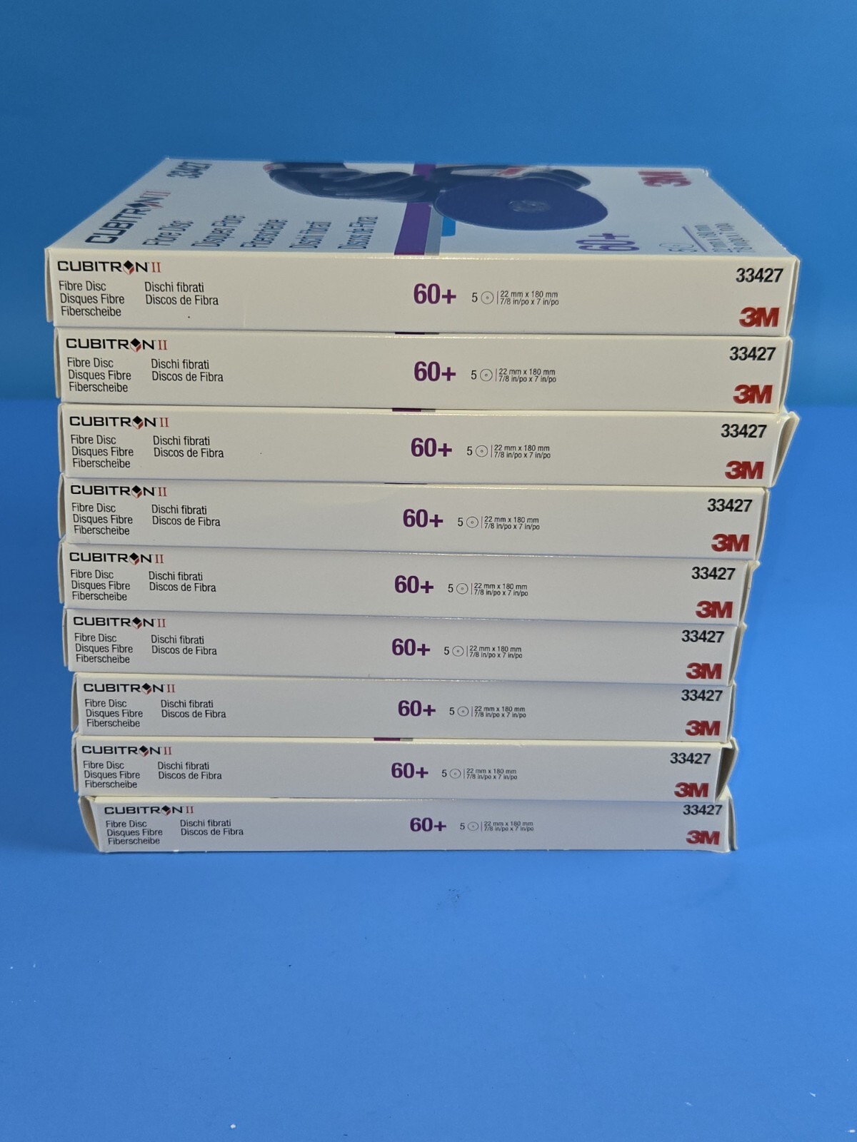 3M 33427 Cubitron II Abrasive Fibre Disc 7 in X 7/8in 180mm X LOT OF 9
