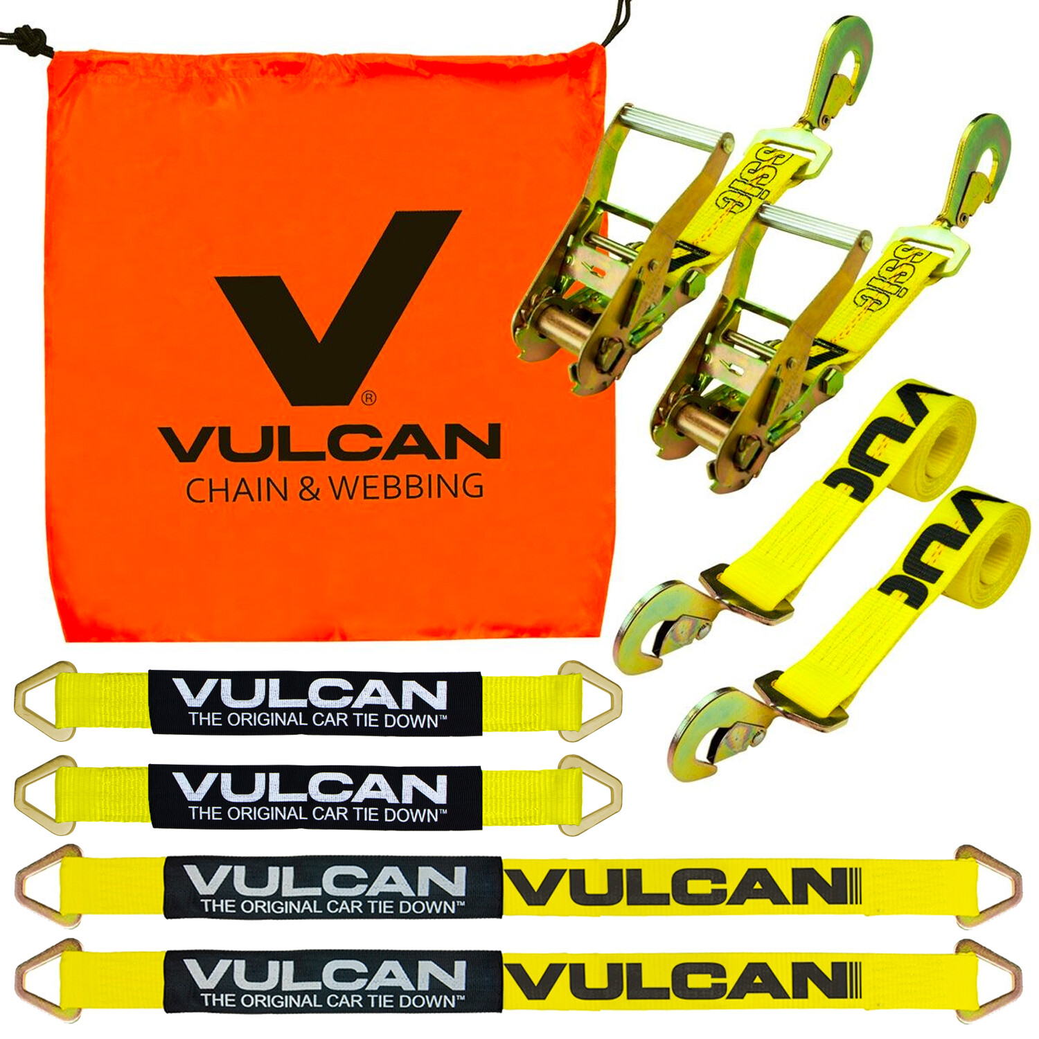 VULCAN Classic Yellow Series 2” Complete Axle Tie Down System