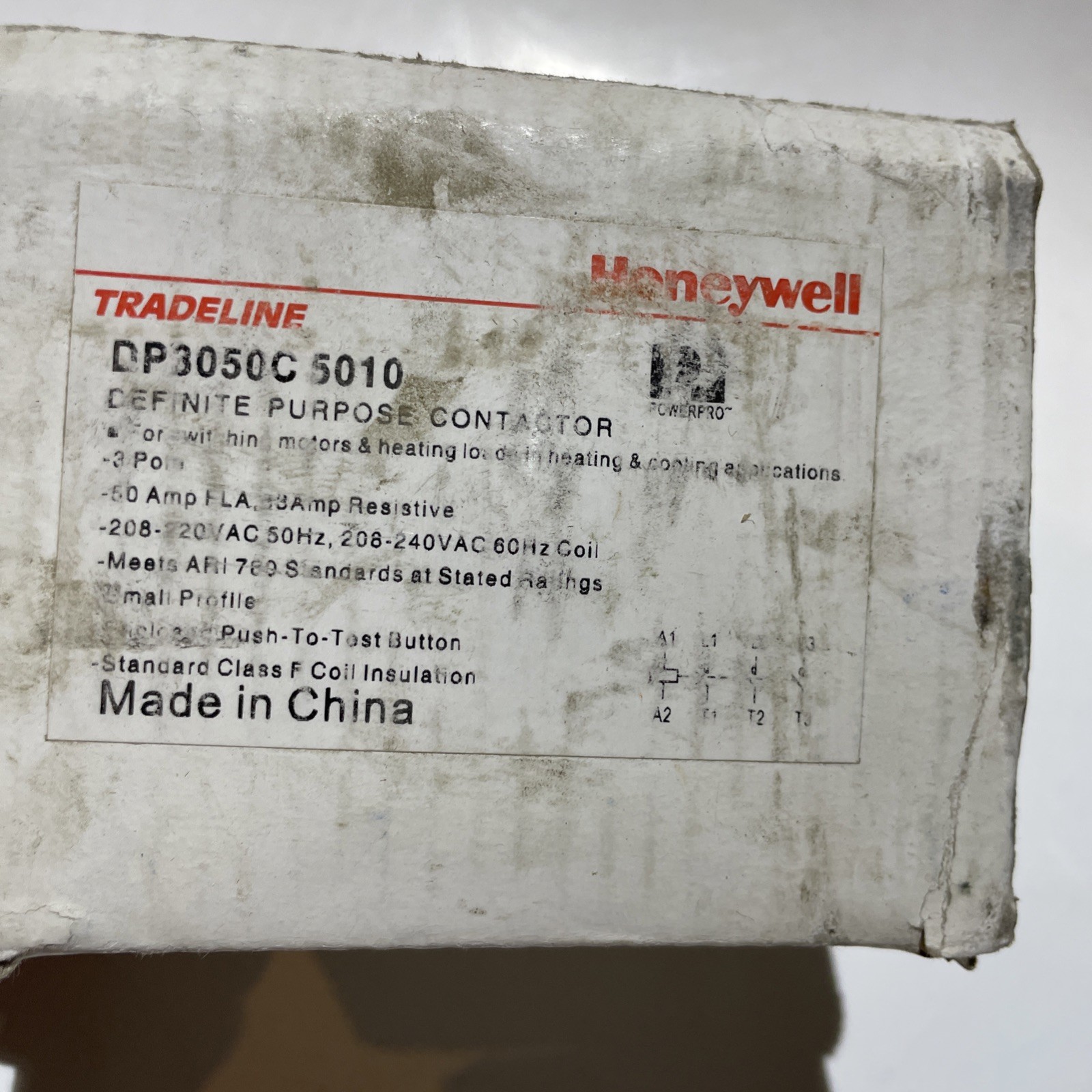Honeywell DP3050C5010 208 or 240 Vac 3 Pole Deluxe Definite Purpose Contactor