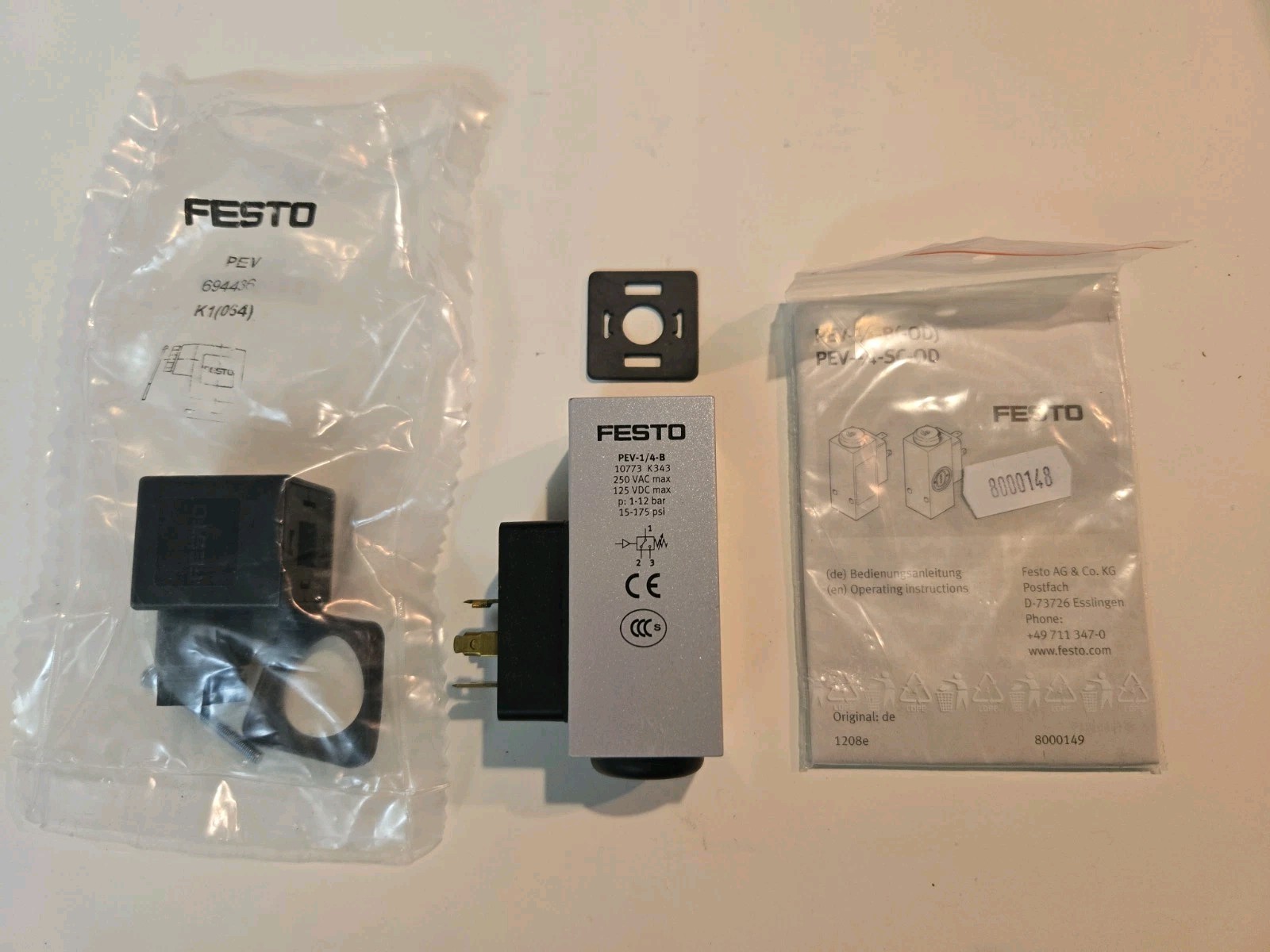 1 qty FESTO NEW PEV-1/4-B 10773 PLC Pressure Switch 24VDC + W/694436. FREE SHIP