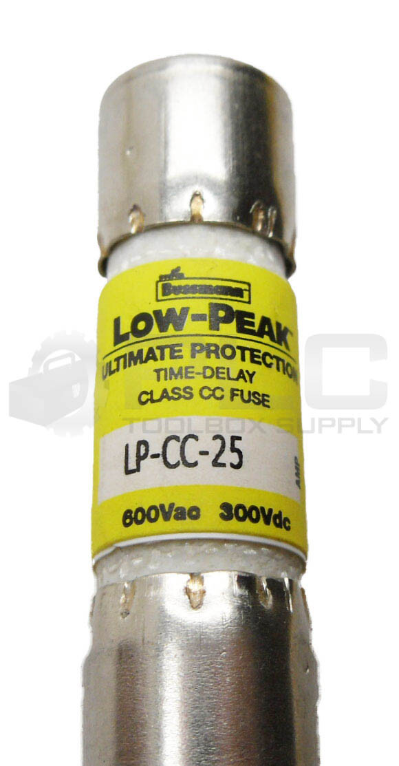 NEW BOX OF 10 BUSSMAN LP-CC-25 LOW PEAK FUSE 25A 600VAC