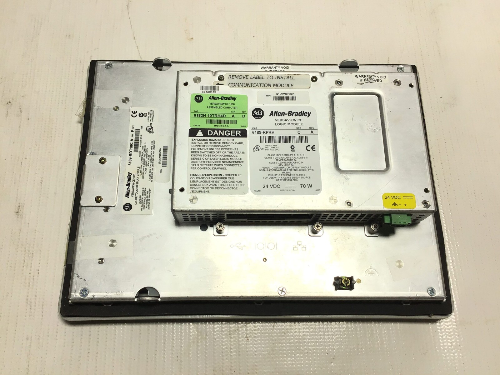 Allen-Bradley 6189-RDT10C VersaView CE 1000H 10.4” Color TFT Touchscreen Disp…
