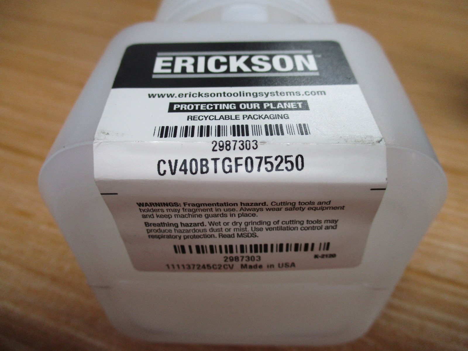 Erickson CV40BTGF075250 CV Collet Chuck