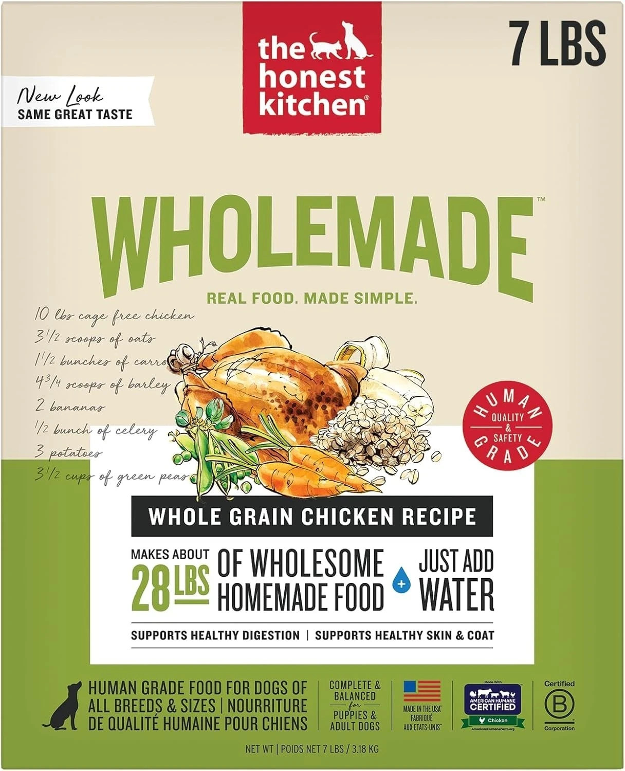 The Honest Kitchen Dehydrated Whole Grain Chicken Dog Food, 7 Lb Bag