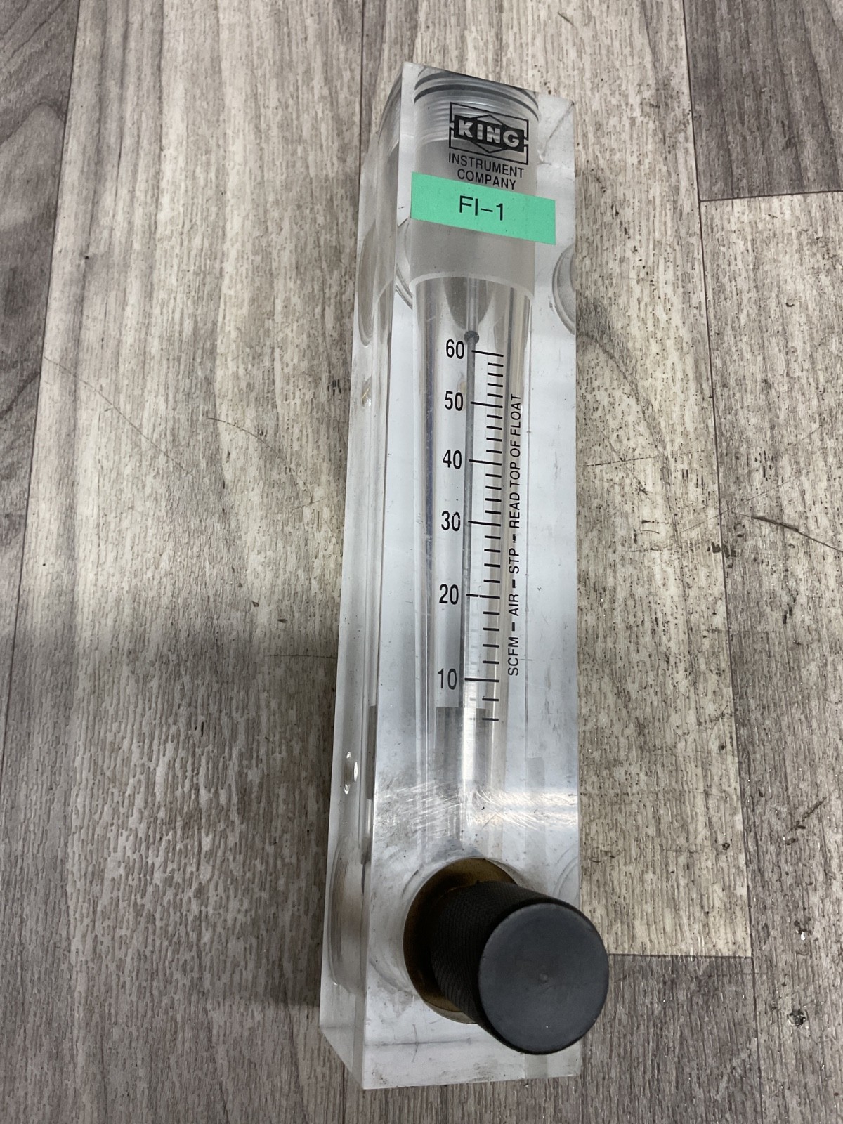 King 0-60 SCFM Flow Meter Tube Gauge #4018G47PR7