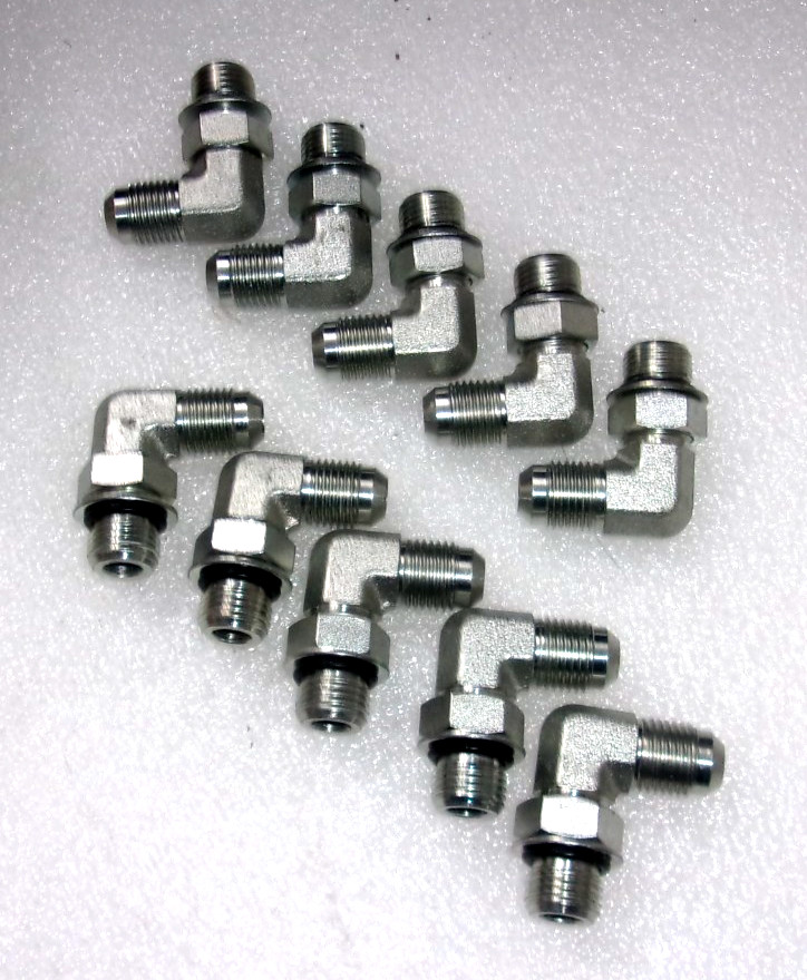BRENNAN 6801-06-06, 3/8″ x 3/8″(9/16″thread) 90 Degree Hydraulic Fitting (Pk-10)