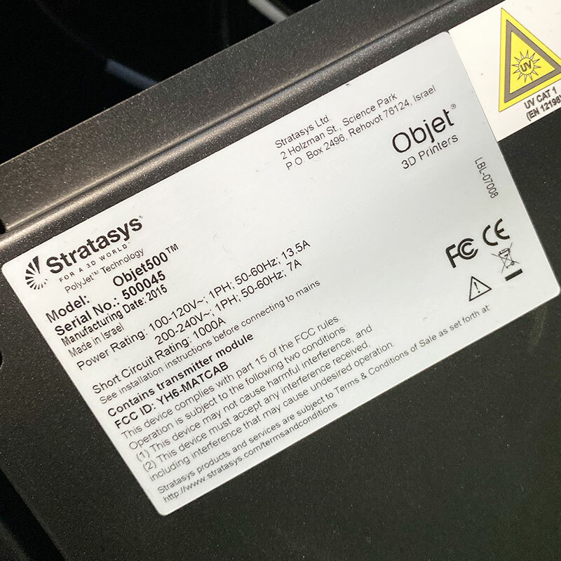 ONE Used stratasys industrial grade 3D printer Objet500 connex1/Material cabinet