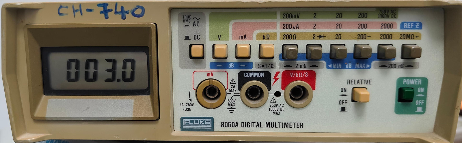 Fluke 8050a digital multimeter, CH#740