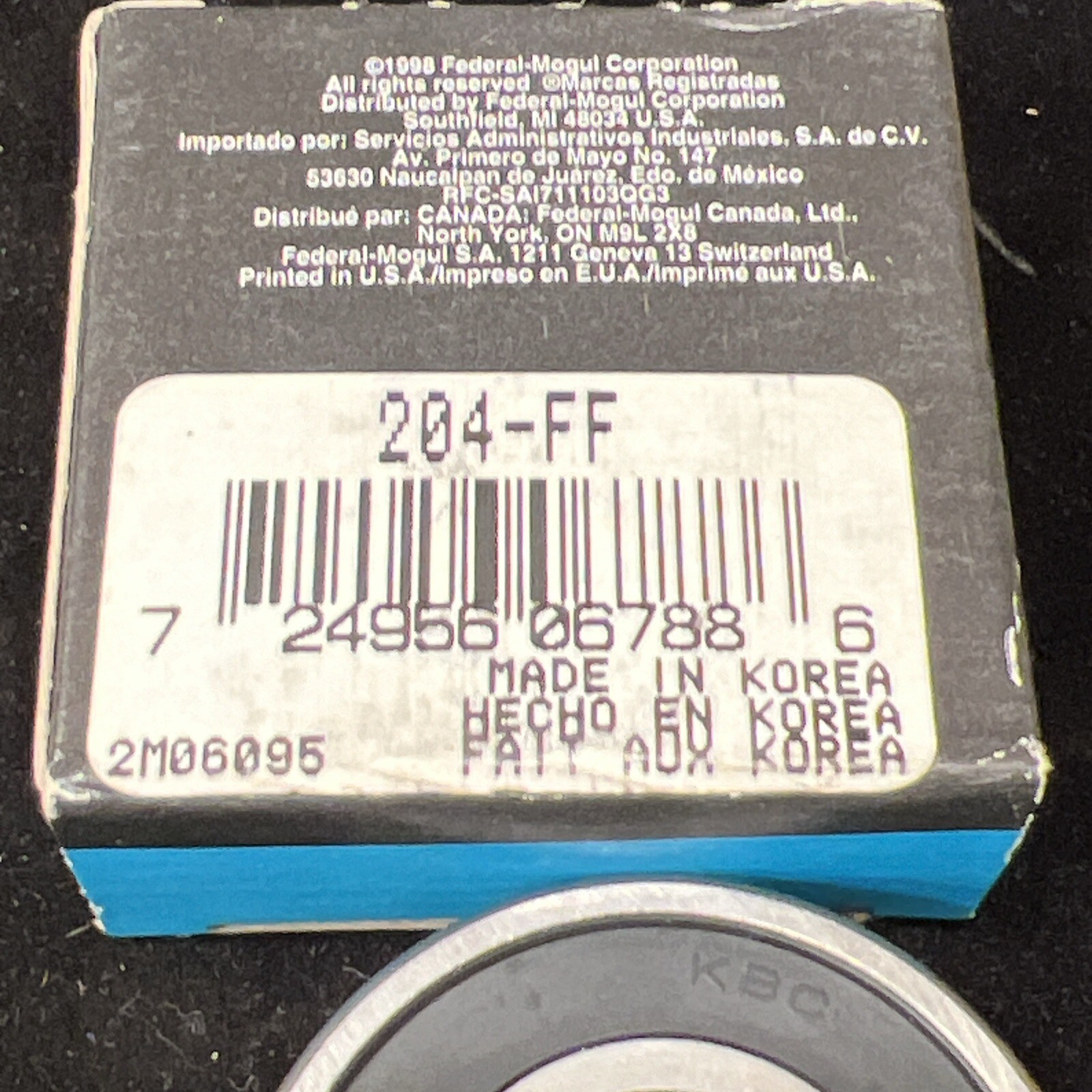 Bower/BCA Federal Mogul 204-FF, 204 F, Double Sealed Deep Groove Ball Bearing