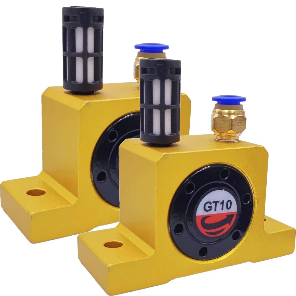 2X GT10 1/8” Industrial Pneumatic Turbine Vibrators Silent Wheel Type Vibrator