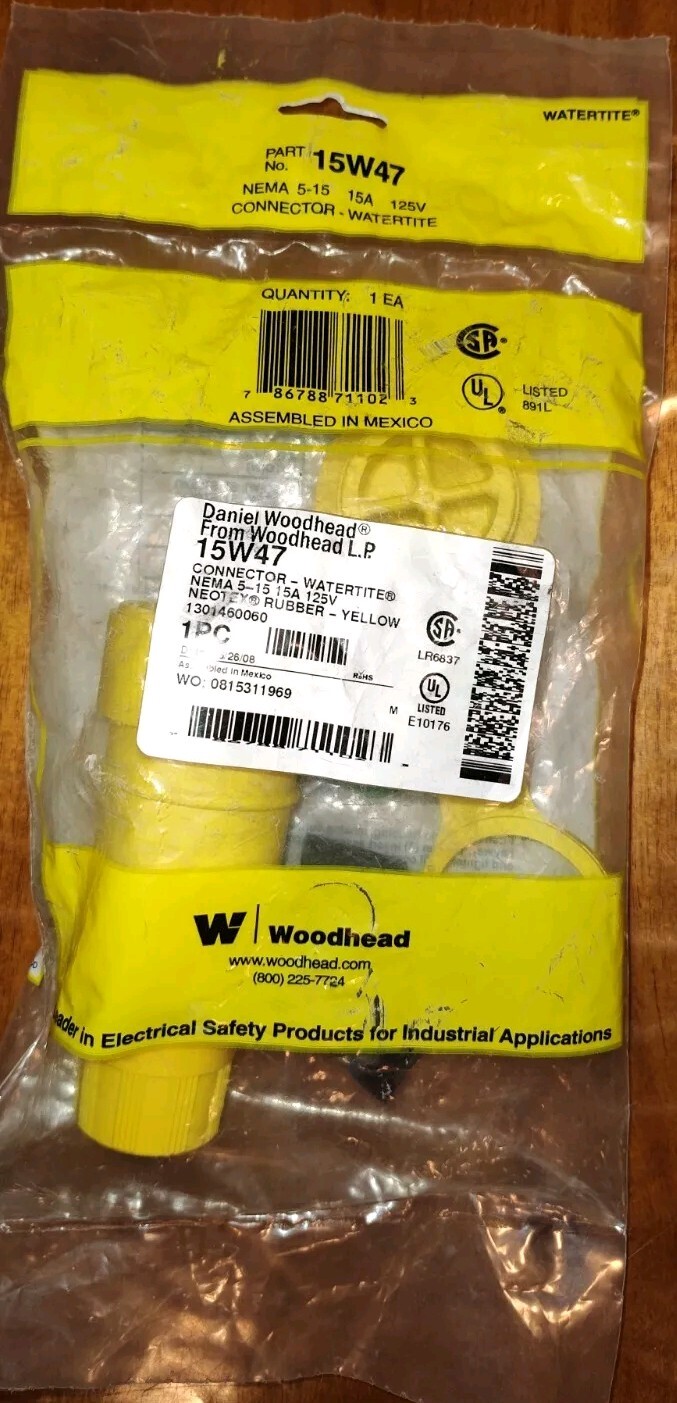 Woodhead 15W47 Rubber Watertite Female Connector Plug