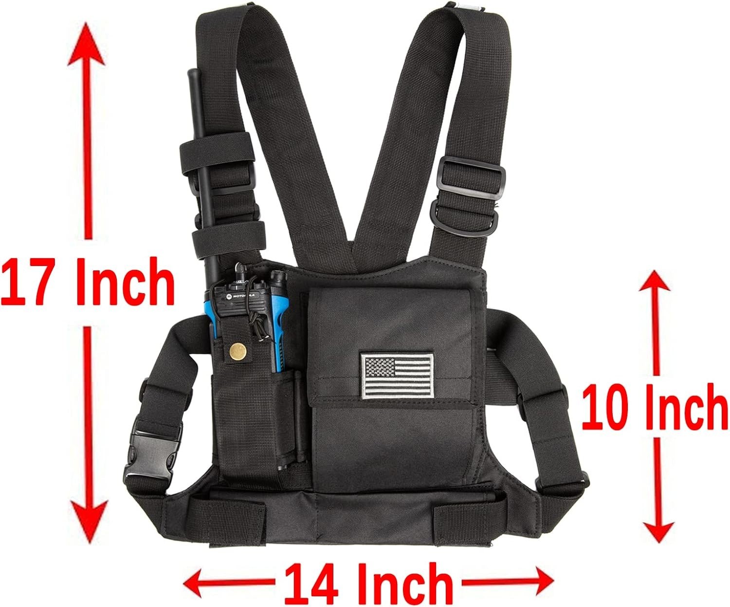 LUITON Radio Chest Harness with Reflective Strips Shoulder Holster Radio Vest…