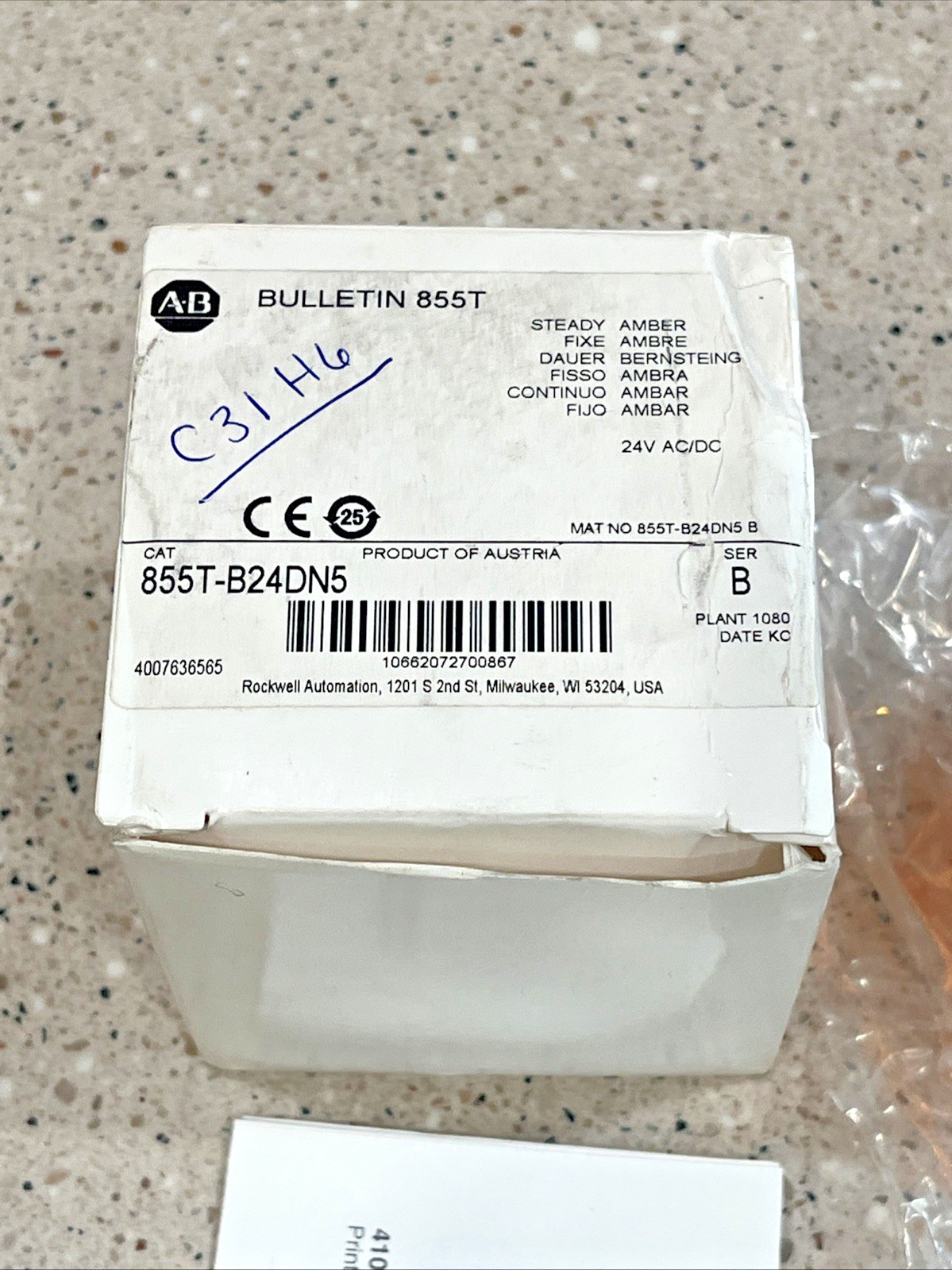 New No Box 855T-B24DN5 B Allen Bradley Amber Light Stack Light *US SELLER* *NEW*