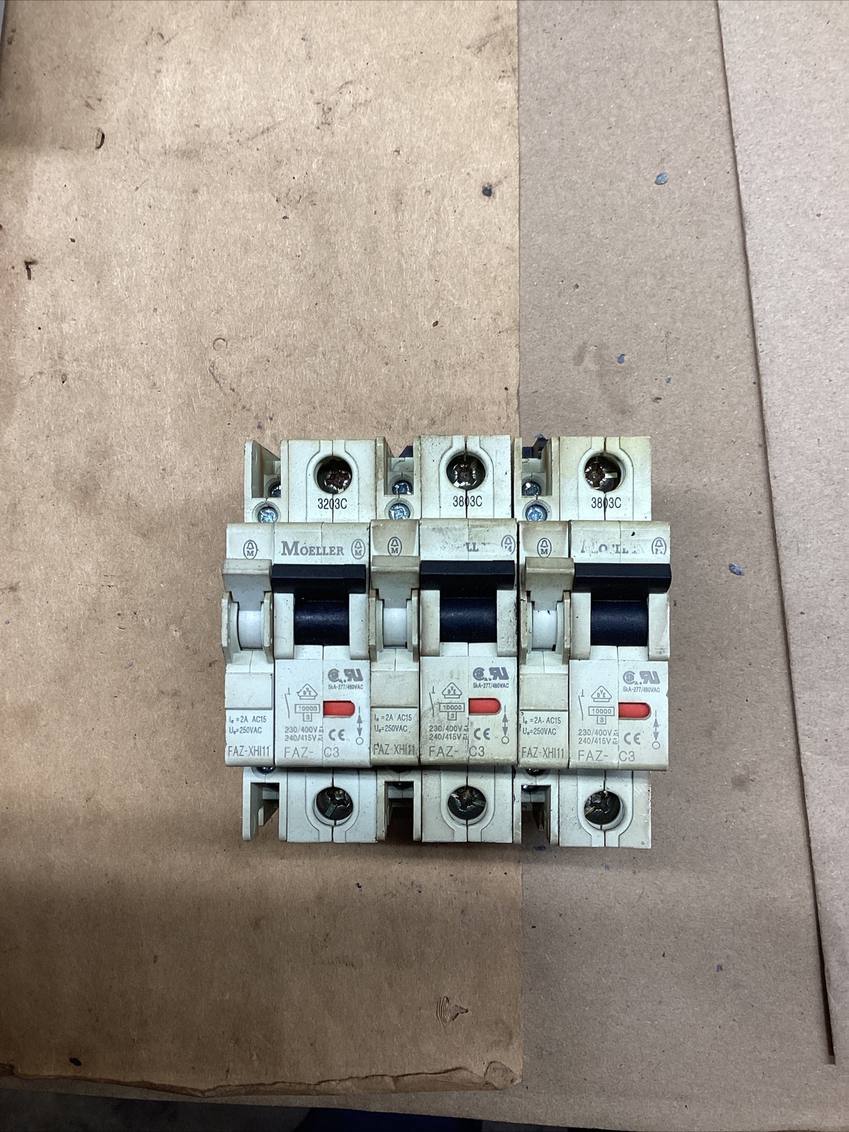 Lot Of 3 Moeller FAZ-C3 Circuit Breaker With FAZ-XH11 #5001PT35FML