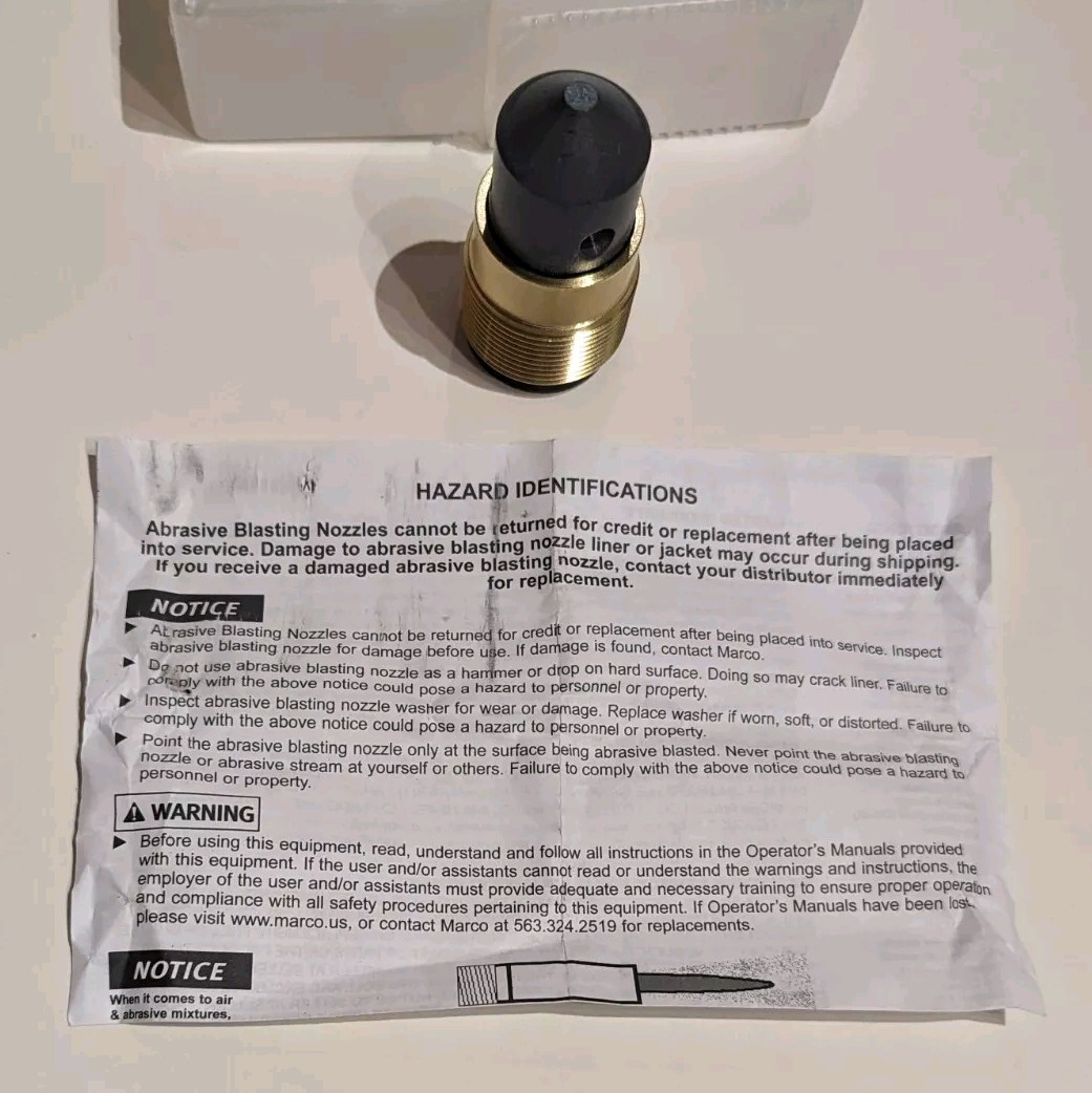 Marco Abrasive Blasting Nozzle 10BDT04553R Brand New/Free Shipping!!
