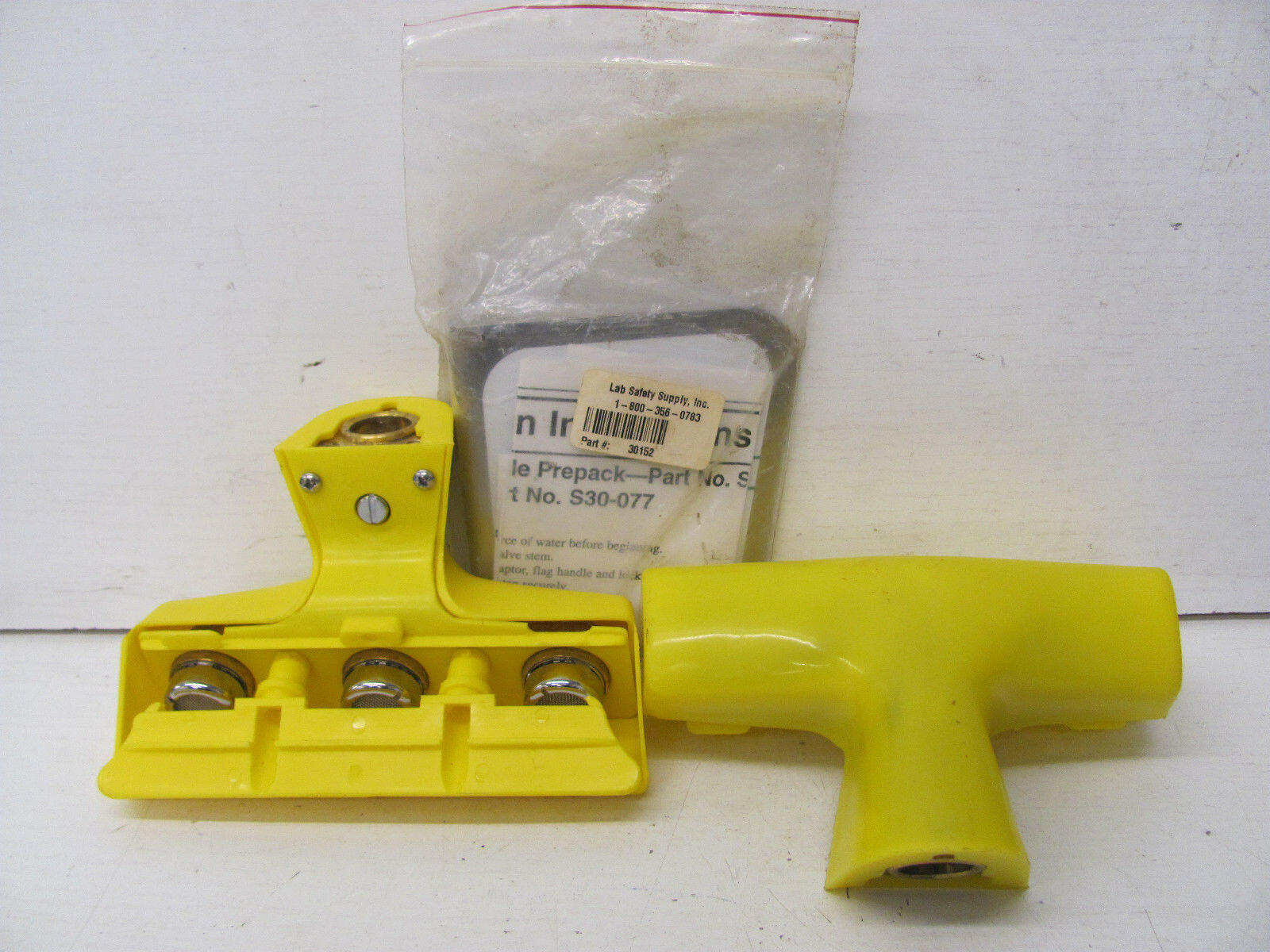 LAB SAFETY SUPPLY BALL VALVE/HANDLE PREPACK S30-076 HANDLE KIT S30-077