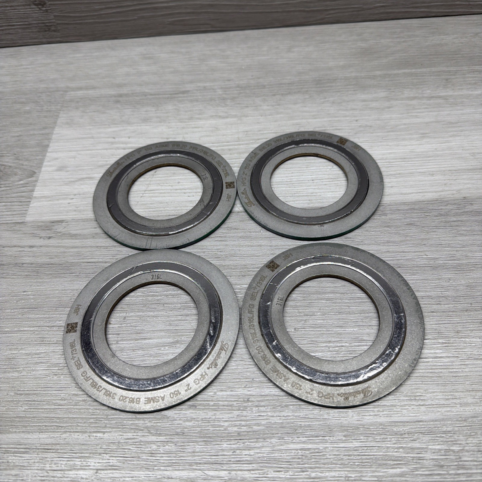 Lot Of 4 Flexitallic 020010202082 Spiral Wound Gasket, 2” 150#, 316 SS