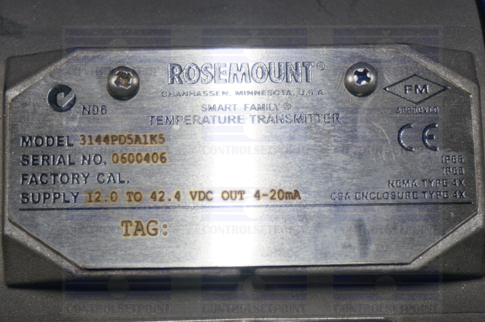 EMERSON ROSEMOUNT 3144PD5A1K5 TEMP TRANS 3144 PD5 ID00406