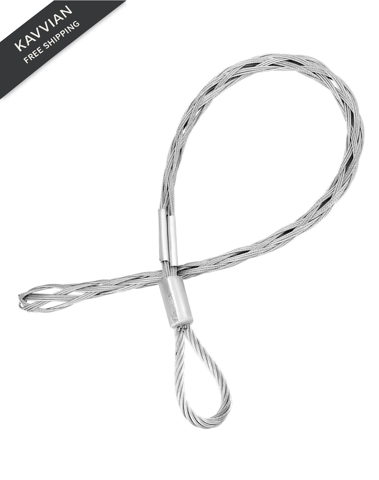 QWORK Cable Pulling Socks Grip, 3306 Lbs Breaking Strength, 3.3 1-2″, Ft