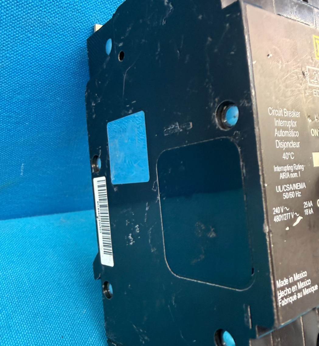 Square D EDB34020 Circuit Breaker 20A 3P 480Y/277V Bolt-On Schneider