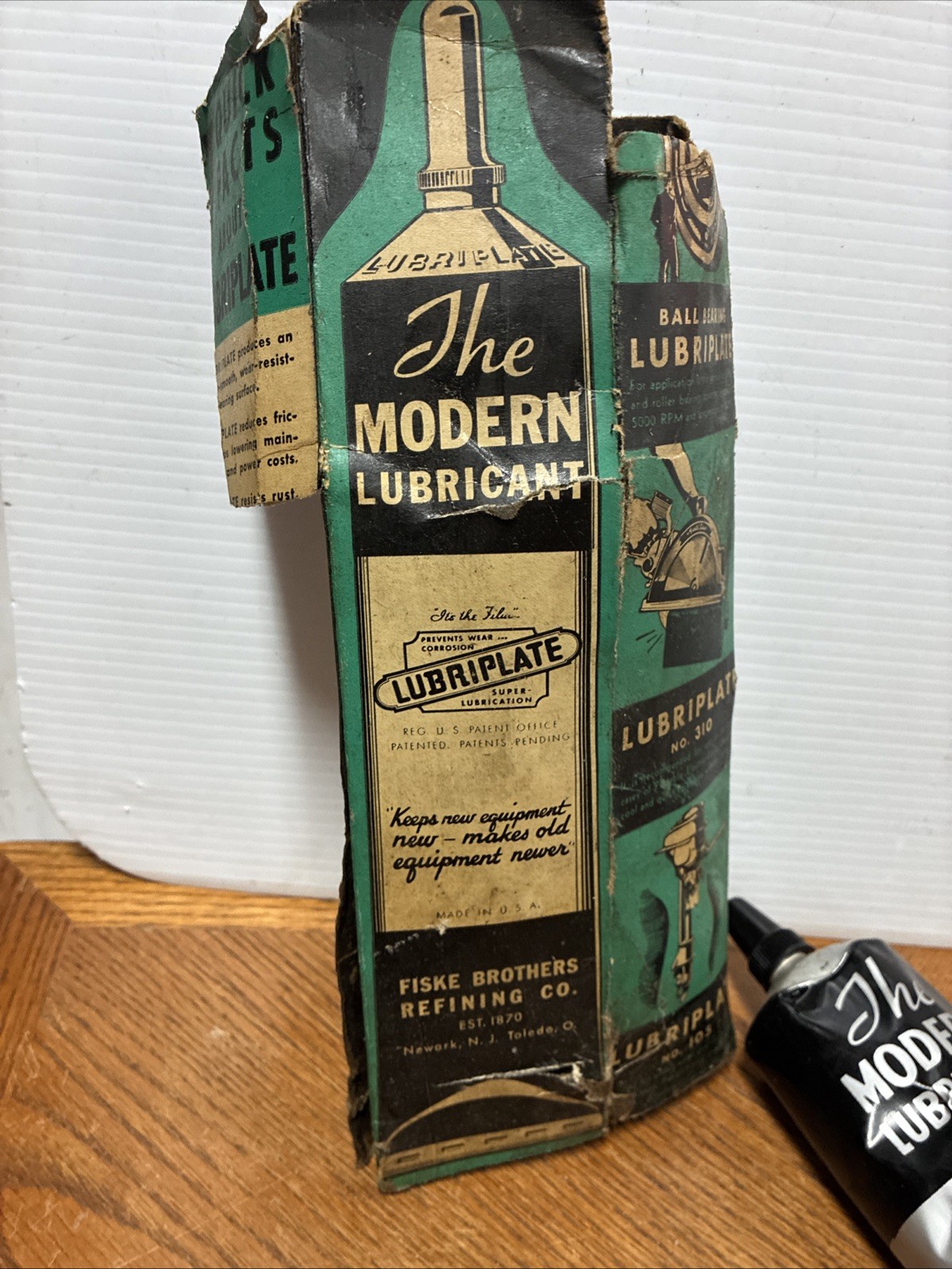 Vintage Lubriplate “The Modern Lubricant” Tube No.310 Fisk Brother in Box