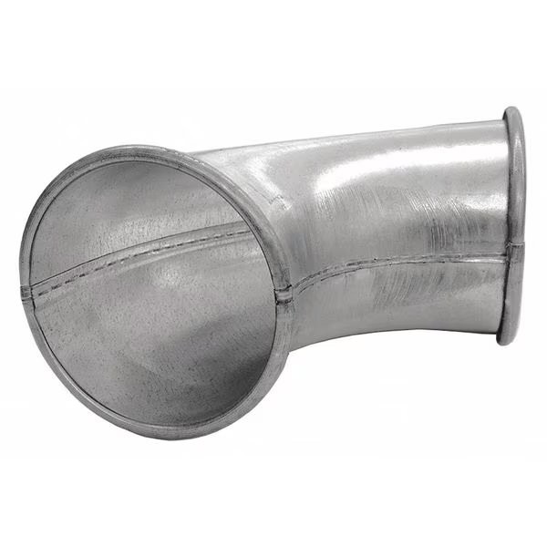 Nordfab 8010005958 Round 90 Degree Elbow, 4 in Duct Dia, Galvanized St
