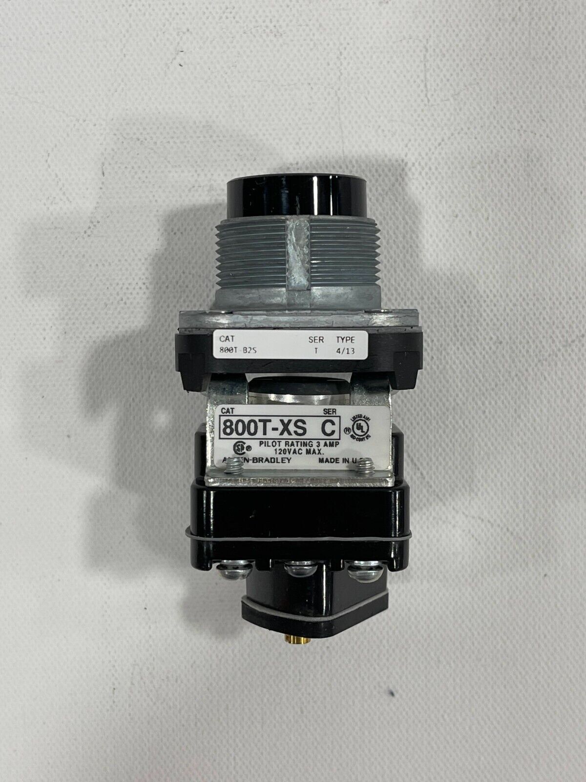 New-Allen Bradley 800T-B2S 30mm Momentary Black Push Button Time Delay Contact