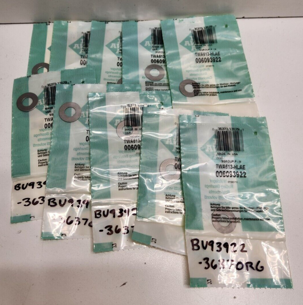 LOT OF 10 NEW OLD STOCK! INA THRUST BEARING WASHERS .375X.812X.032″ TWA613-HLAE