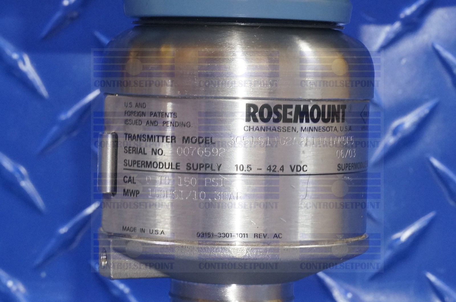 EMERSON ROSEMOUNT 3051S1TG2A2E11A1AE5M5Q4 PRESS TRANS 3051 S1TG2 ID65789