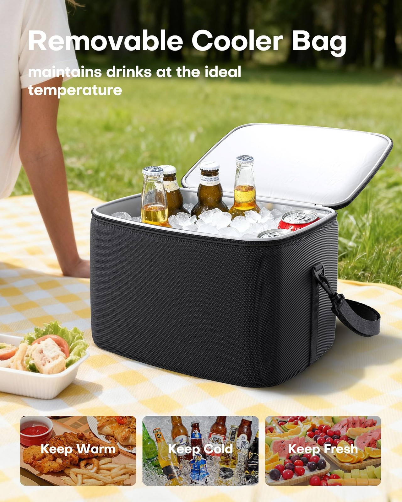 Car Trunk Organizer 3 Compartments with Cooler Foldable Storage Organizador Auto