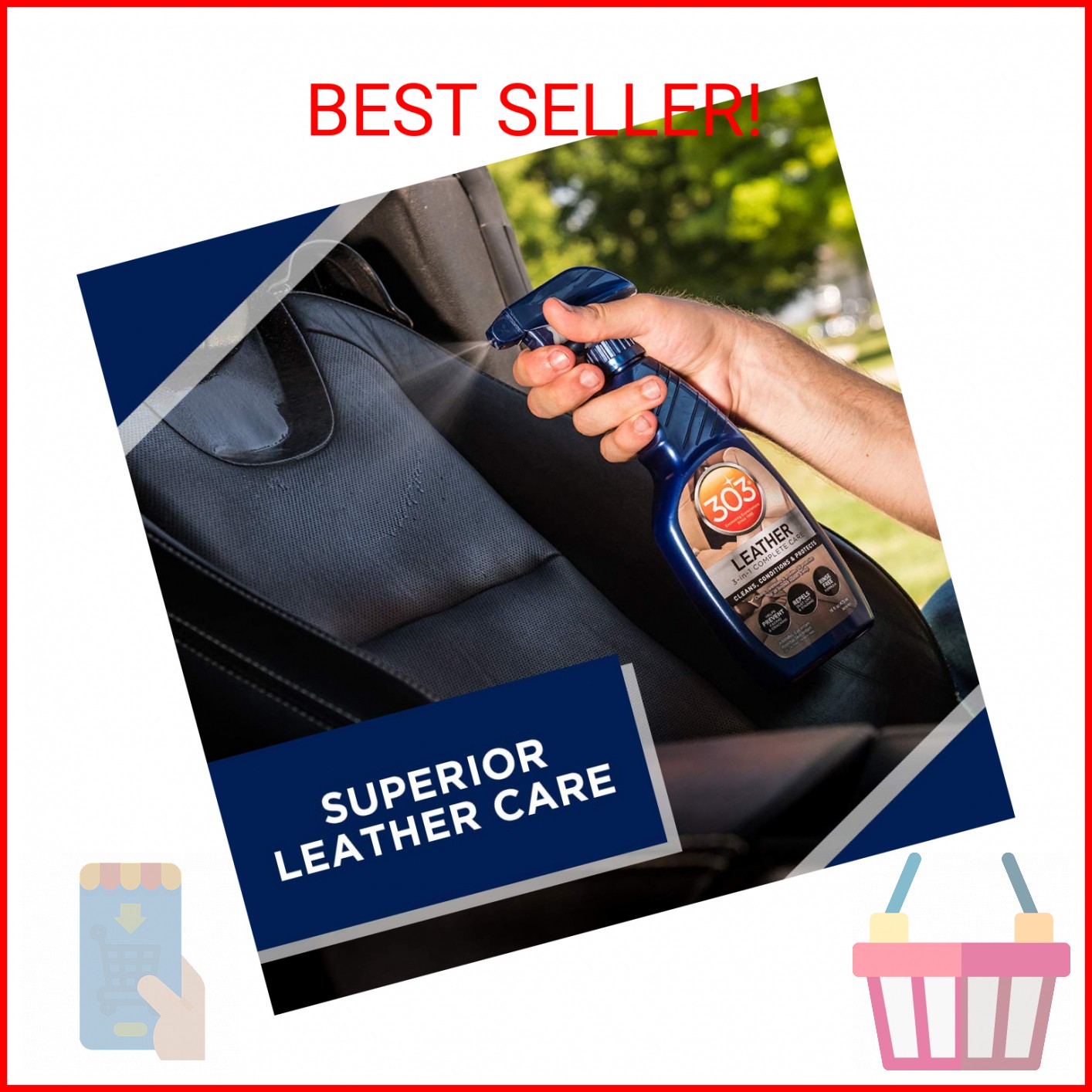 303 Products Leather 3-In-1 Complete Care – Cleans, Conditions, & Protects – Hel