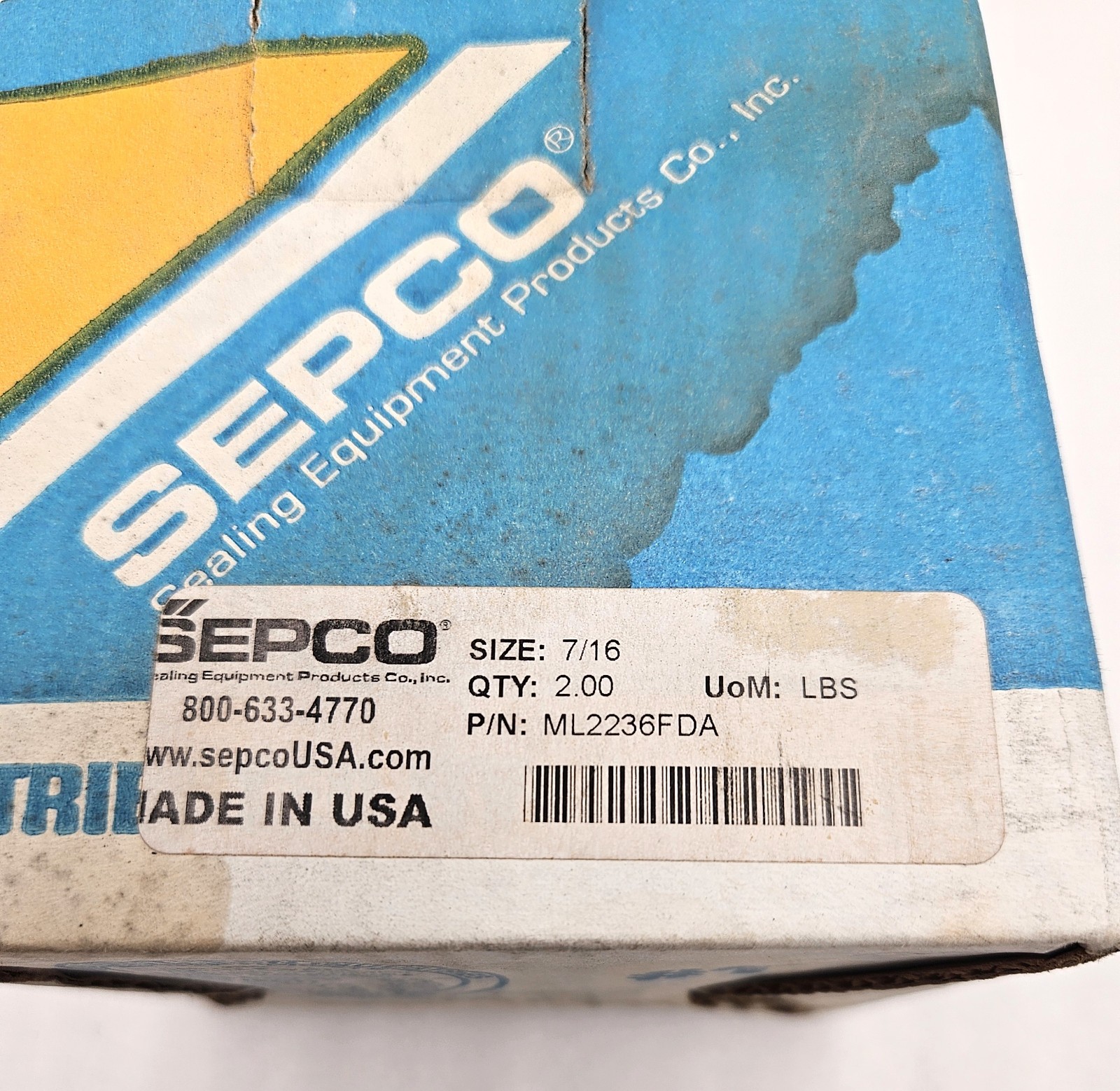 SEPCO ML 2236FDA PTFE PACKING SIZE 7/16 (FAST SHIPPING)