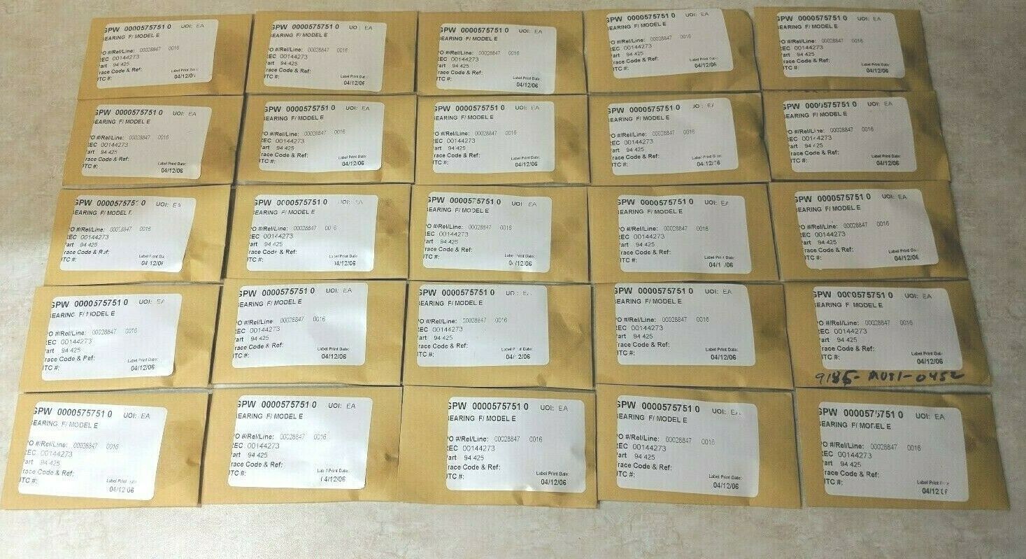 Lot of 25 New NOS Bearing F Model E -7/8″x7/16″x1/4″- GPW 00005757510 P/N 94 425