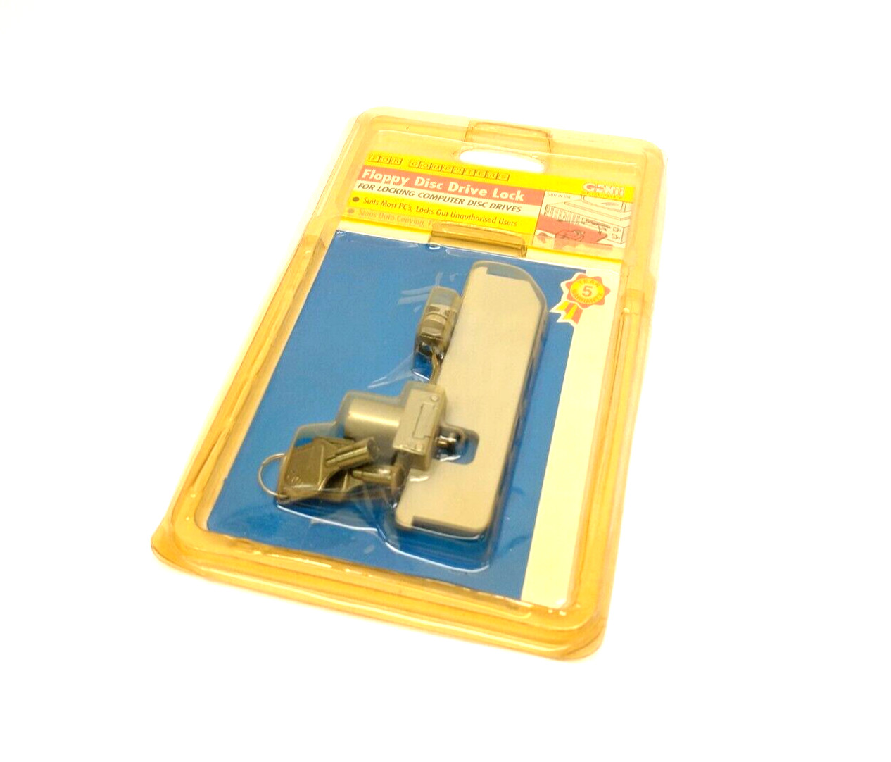 GENii Security H55085 Floppy Disc Drive Lock, Fits 3-1/2″ & 5-1/4″ Drives