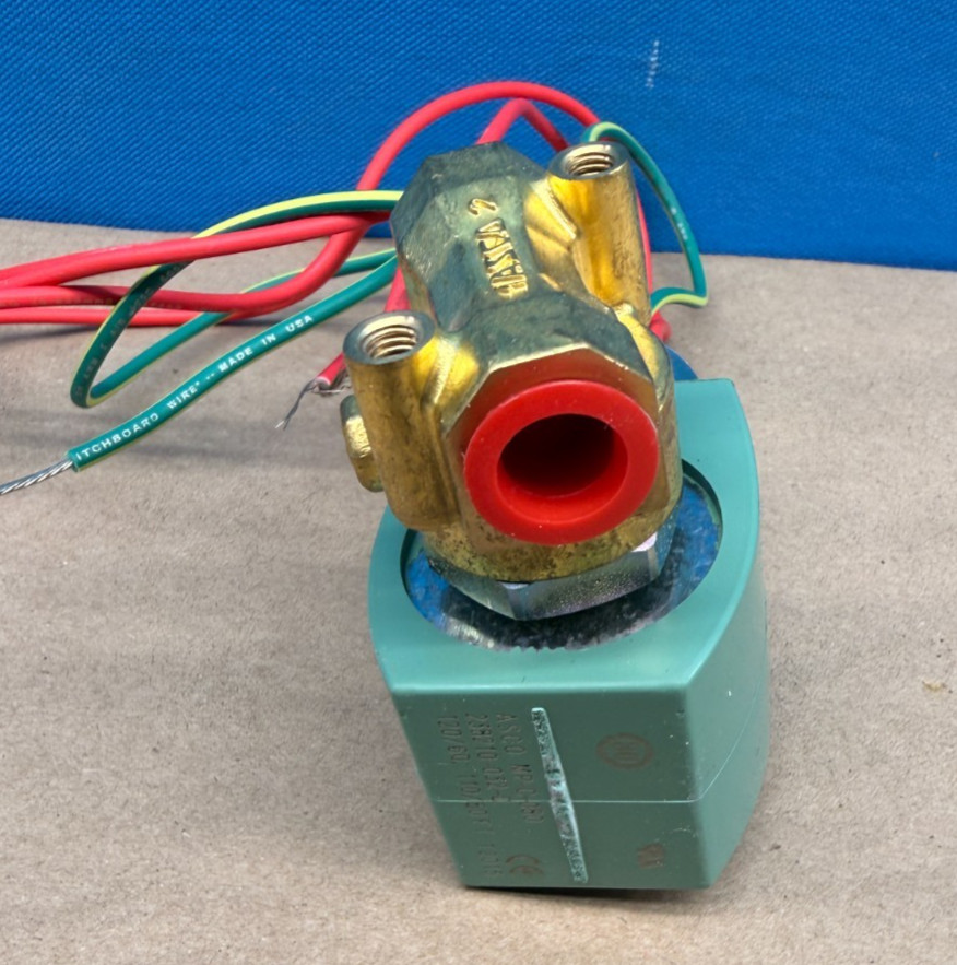 ASCO 8262H022 Red Hat Solenoid Valve 24VDC 1/4″ NPT Brass Shutoff Valve