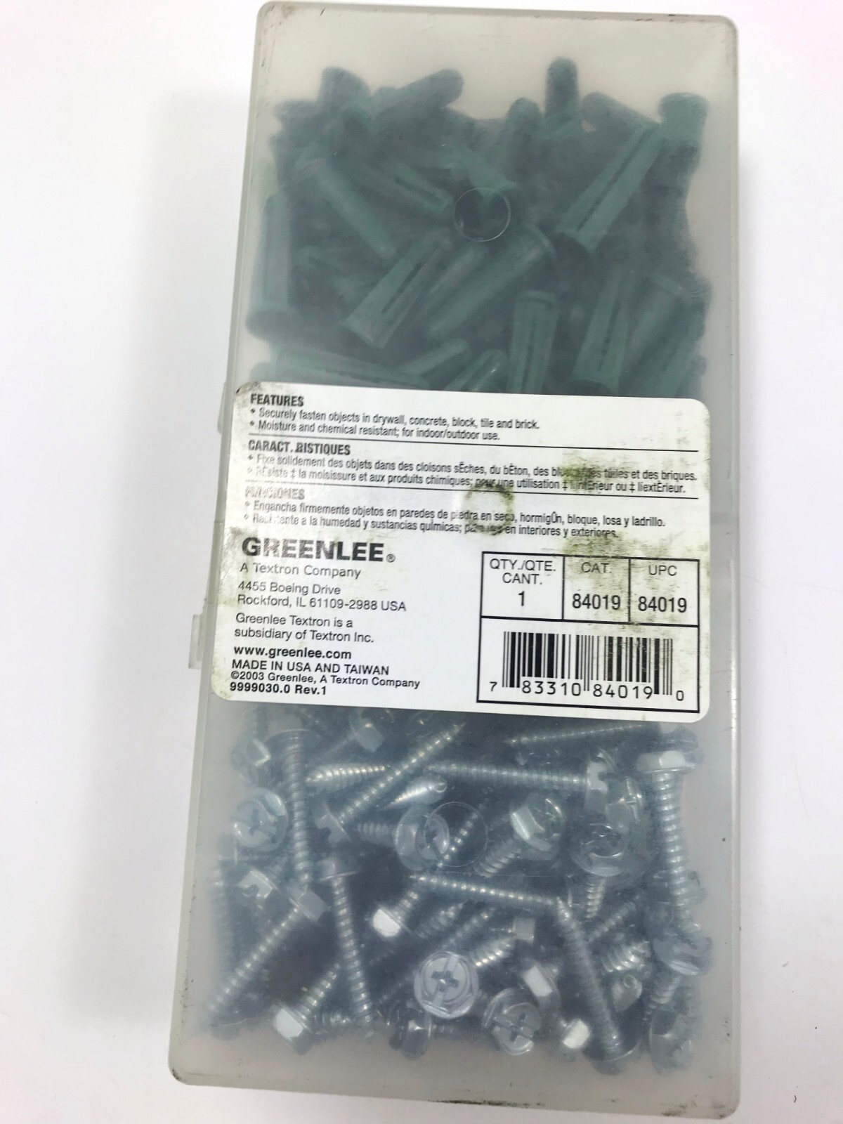 GREENLEE 84019 ANCHOR KIT CONICAL (#10X1, 84019)