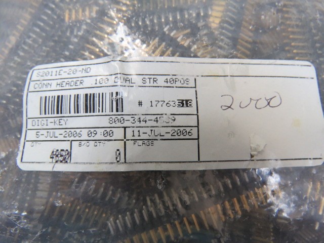 SULLINS PBC20DAAN Qty of 50 per Lot HEADER40.100 DUAL STR