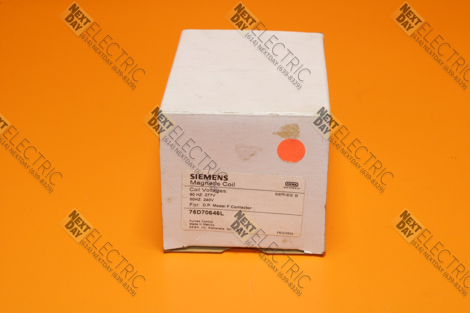 Siemens, 75D70646L, Magnetic Coil 277v Contactor Starter Relay Furnas ITE