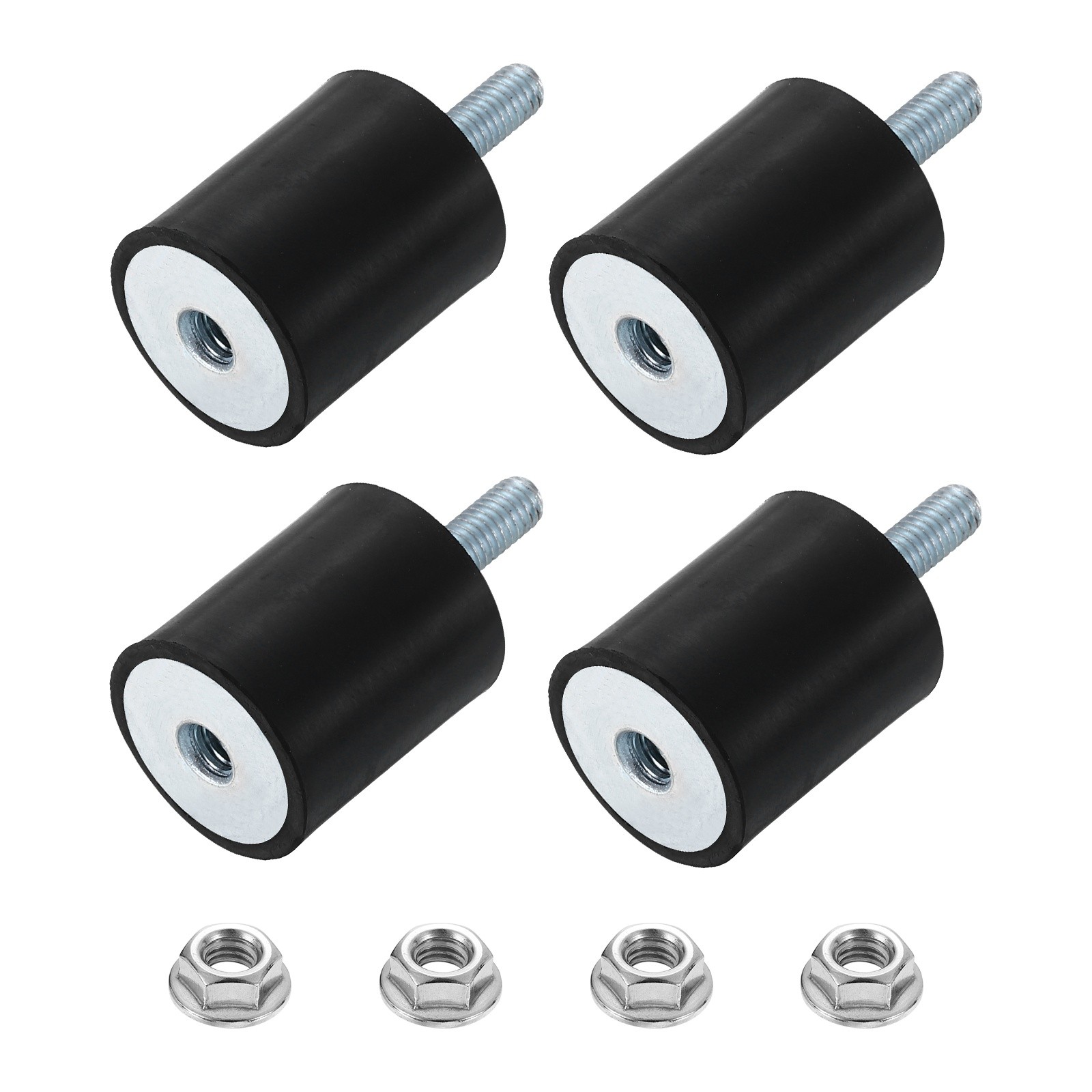 4Pcs M6x18mm Rubber Mounts, 24x30mm(DxH) Rubber Shock Absorber Mount with Nuts